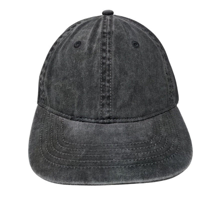 Unbranded Slideback Hat Black Gray OSFM Adjustable Vented Holes 6 Panel Blank