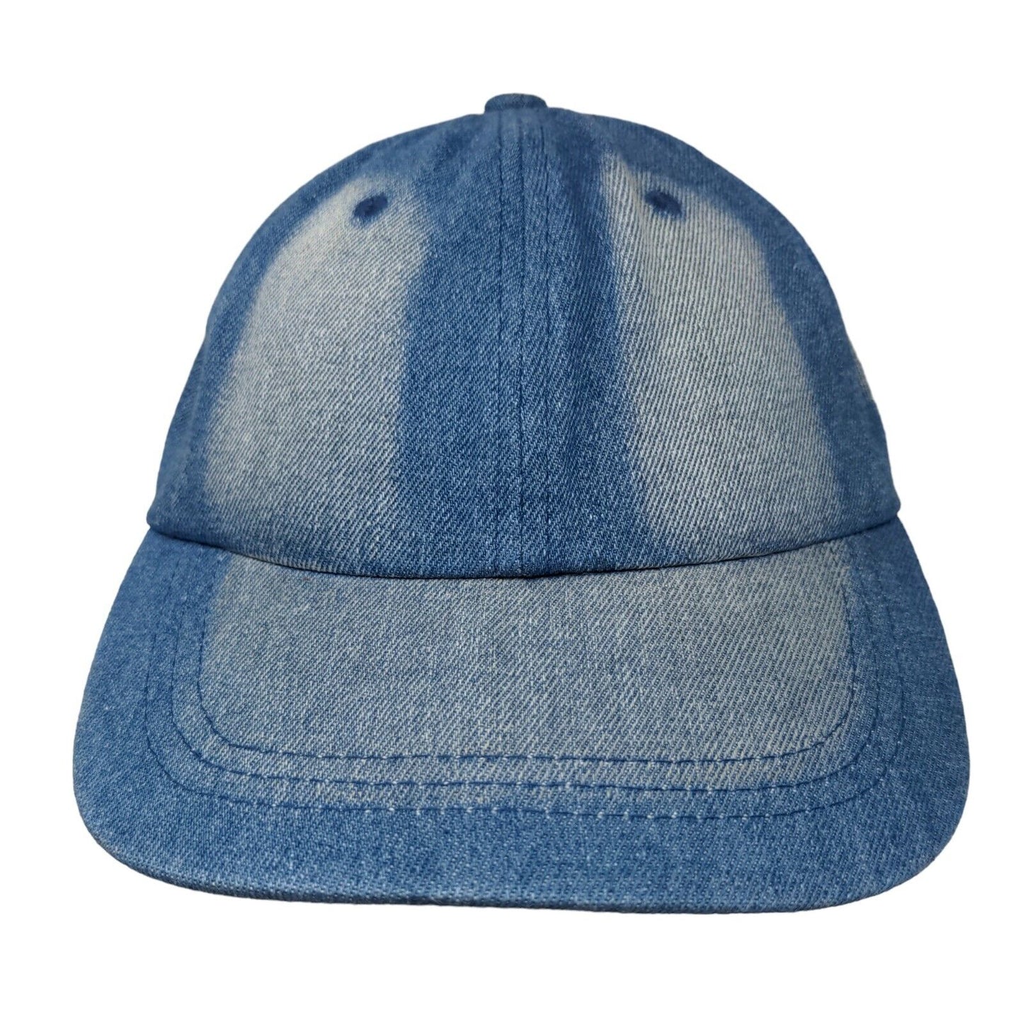 Unbranded Denim Slideback Hat Blue One Size Leather Strap 6 Panel Blank