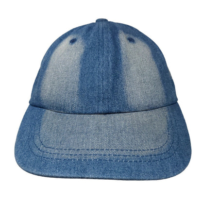 Unbranded Denim Slideback Hat Blue One Size Leather Strap 6 Panel Blank