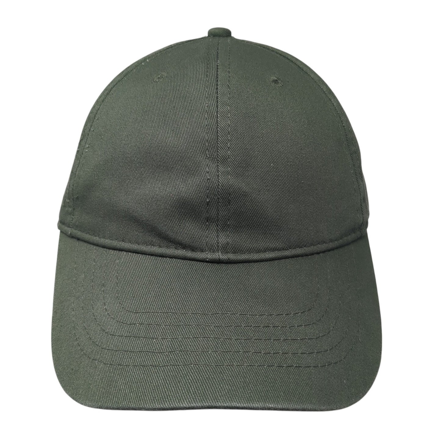 Unbranded Strapback Hat Green One Size Adjustable Solid Blank Outdoor