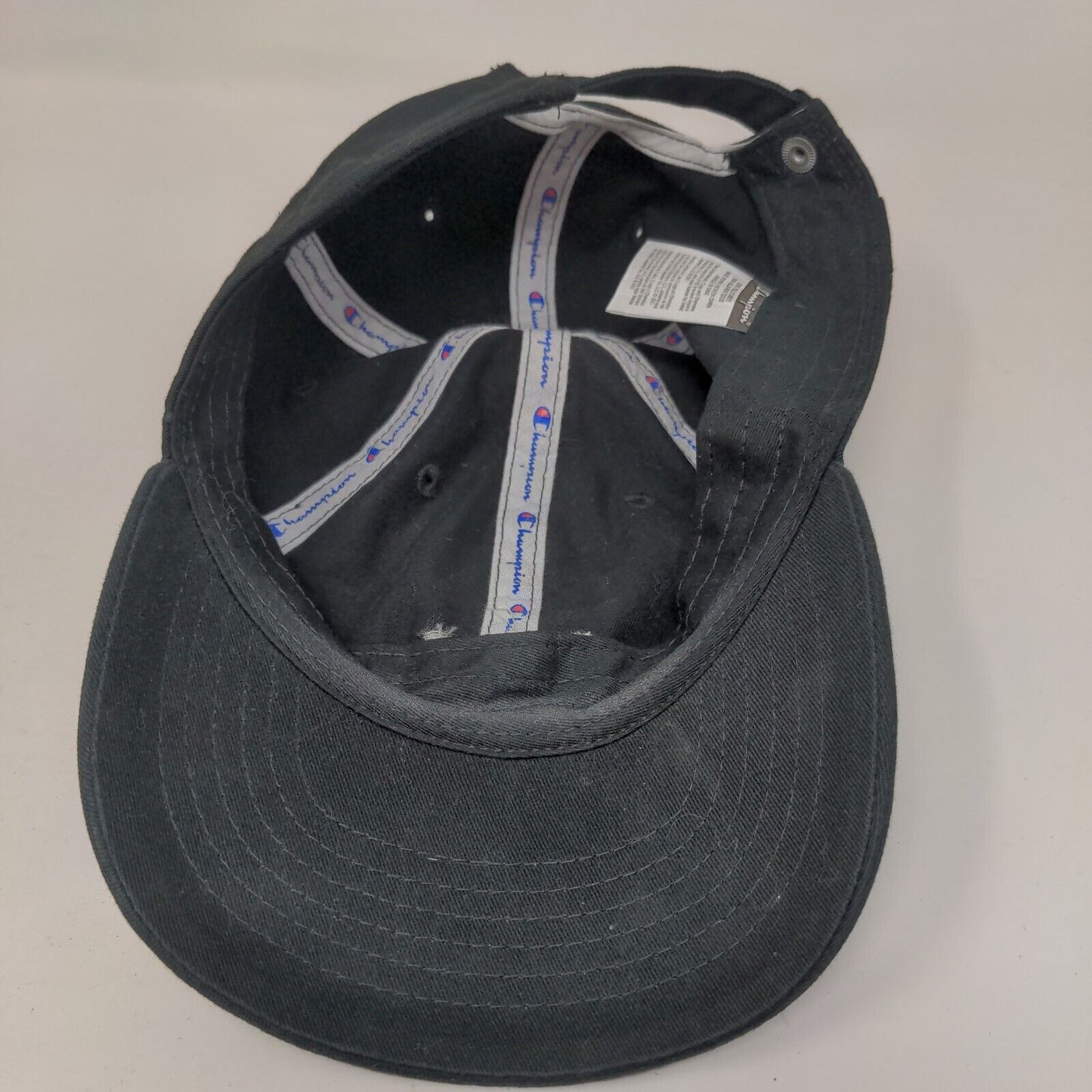 Podium Slideback Hat Black OSFA Adjustable Embroidered 6 Panel Champion