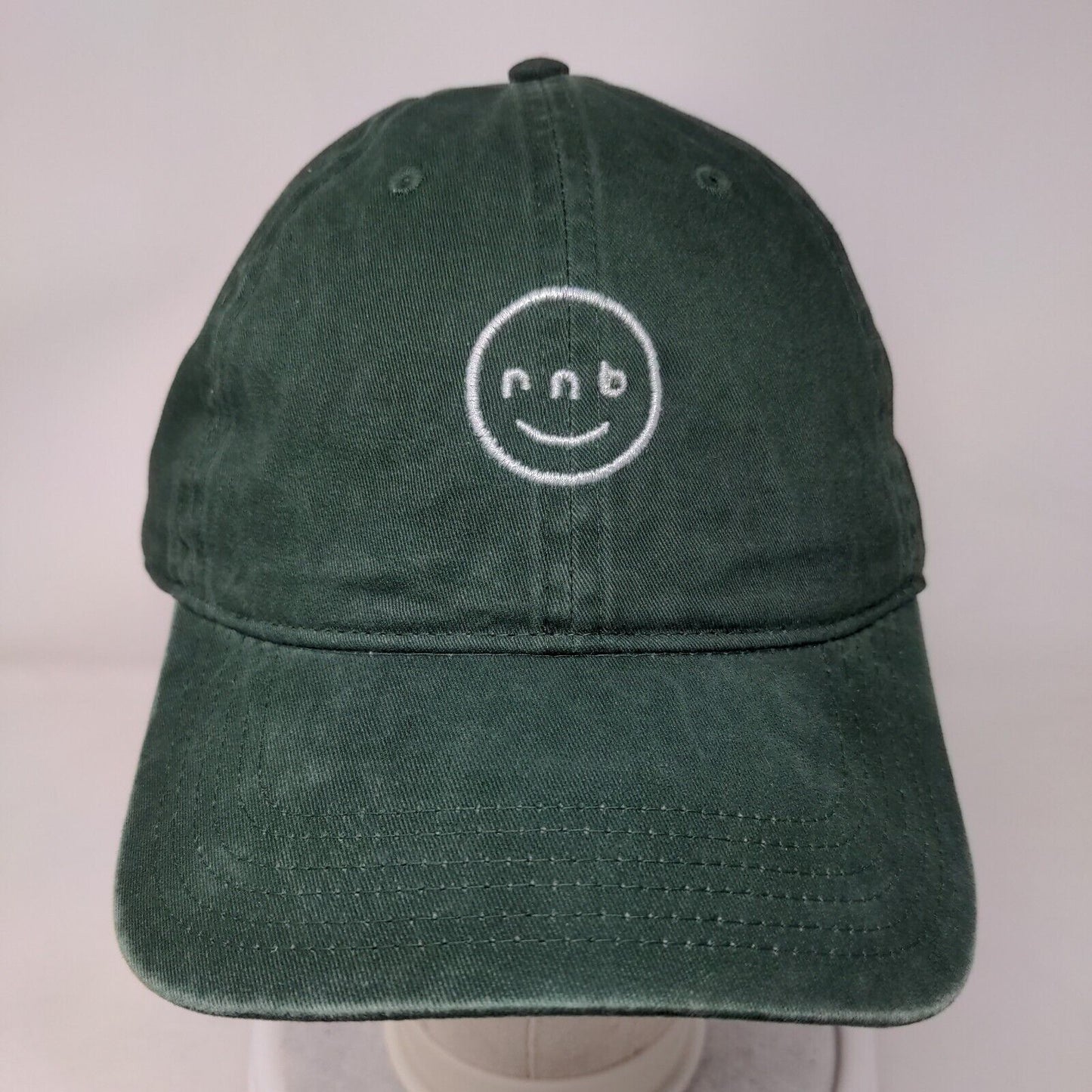 Otto Slideback Hat Green OSFM Embroidered Smiley Face Logo Emoji
