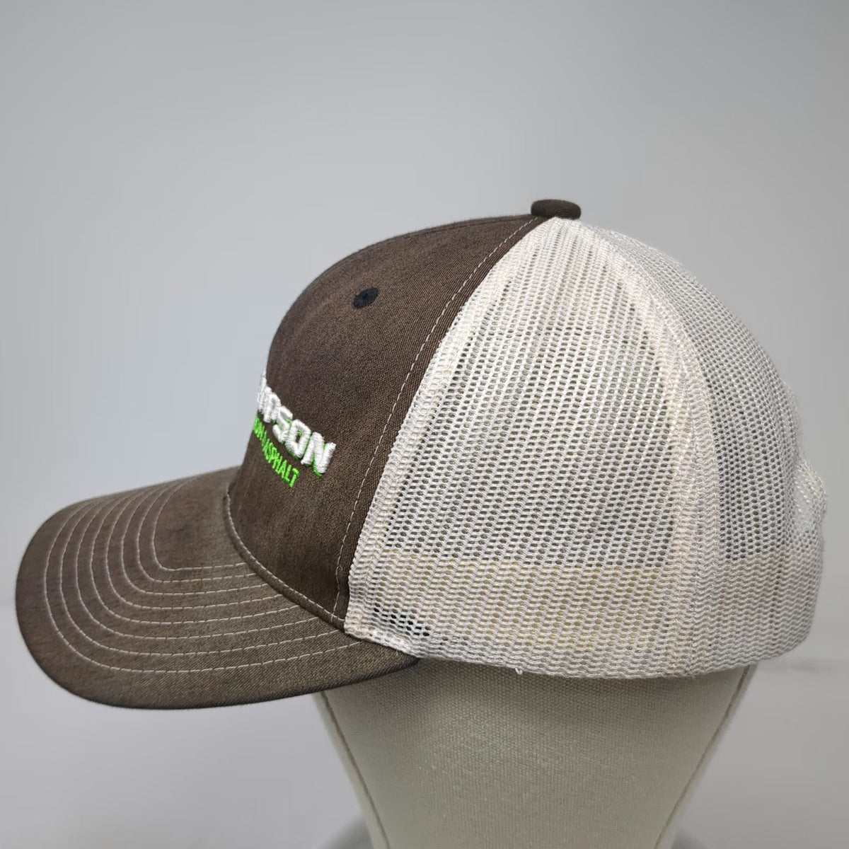 Richardson Trucker Hat Black One Size Snapback Mesh Back Excavation Asphalt Logo