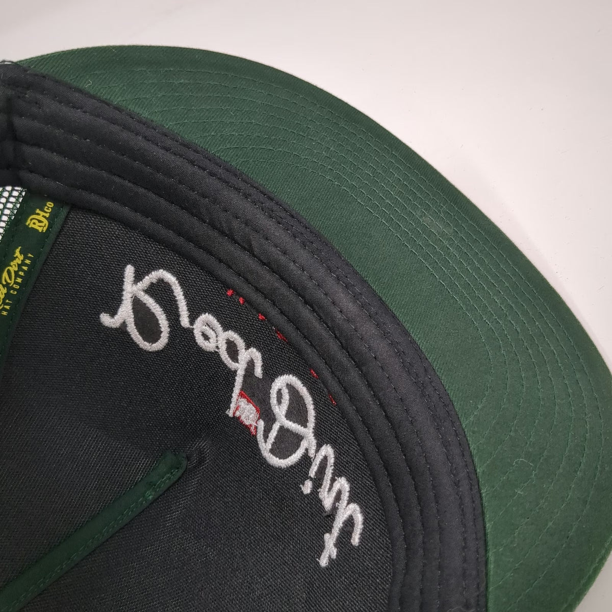 Red Dirt Hat Co. Trucker Green One Size Mesh Snapback Flat Brim Logo Embroidery