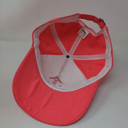 Ola Slideback Hat Pink One Size Adjustable Embroidered Vented Holes 6 Panel