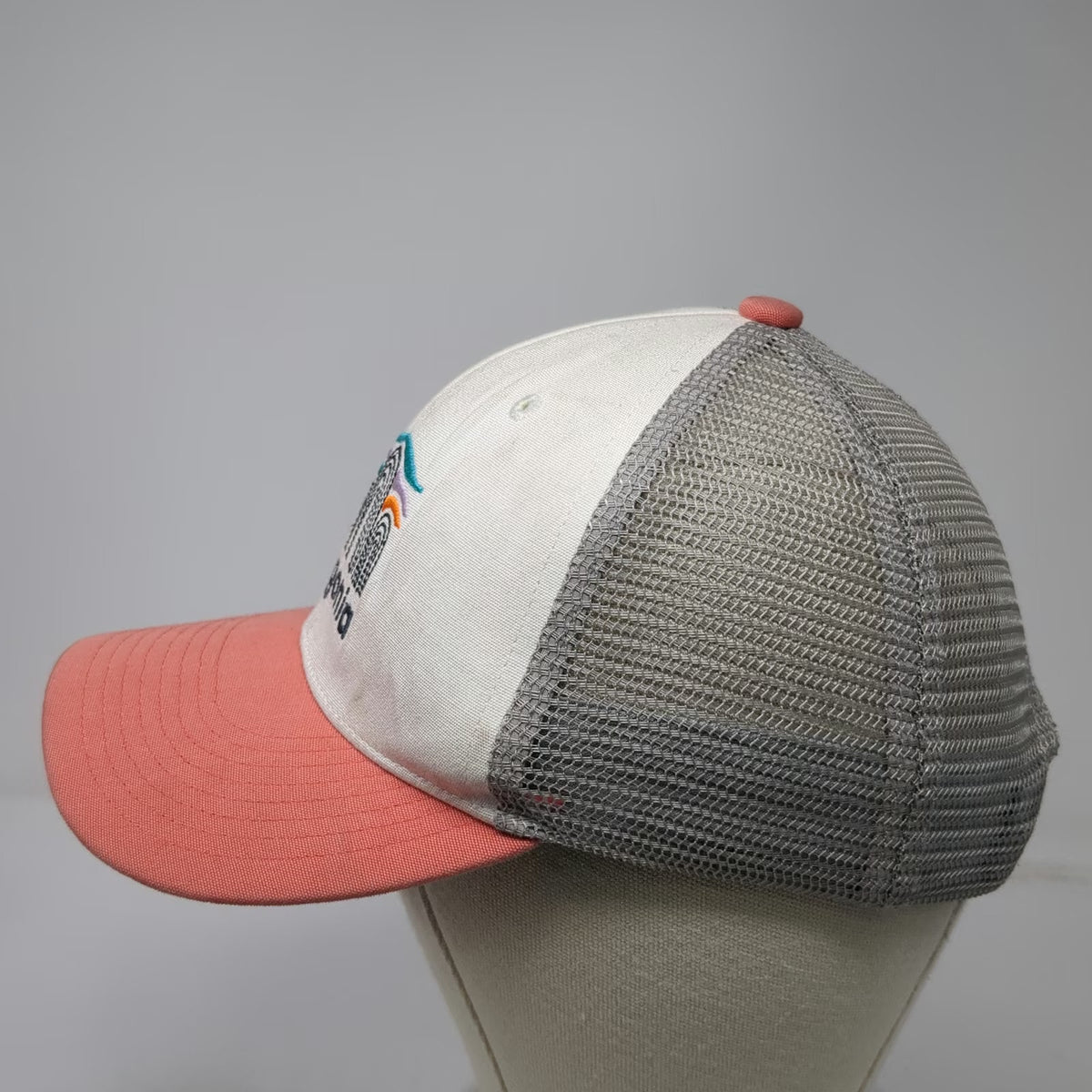 Patagonia Trucker Hat White OS Mesh Back Embroidered Logo Snapback Mountain