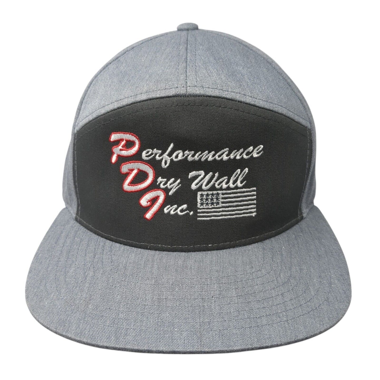 Performance Drywall Inc Slideback Hat Gray OS Adjustable Patriotic Richardson