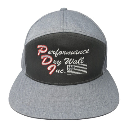 Performance Drywall Inc Slideback Hat Gray OS Adjustable Patriotic Richardson