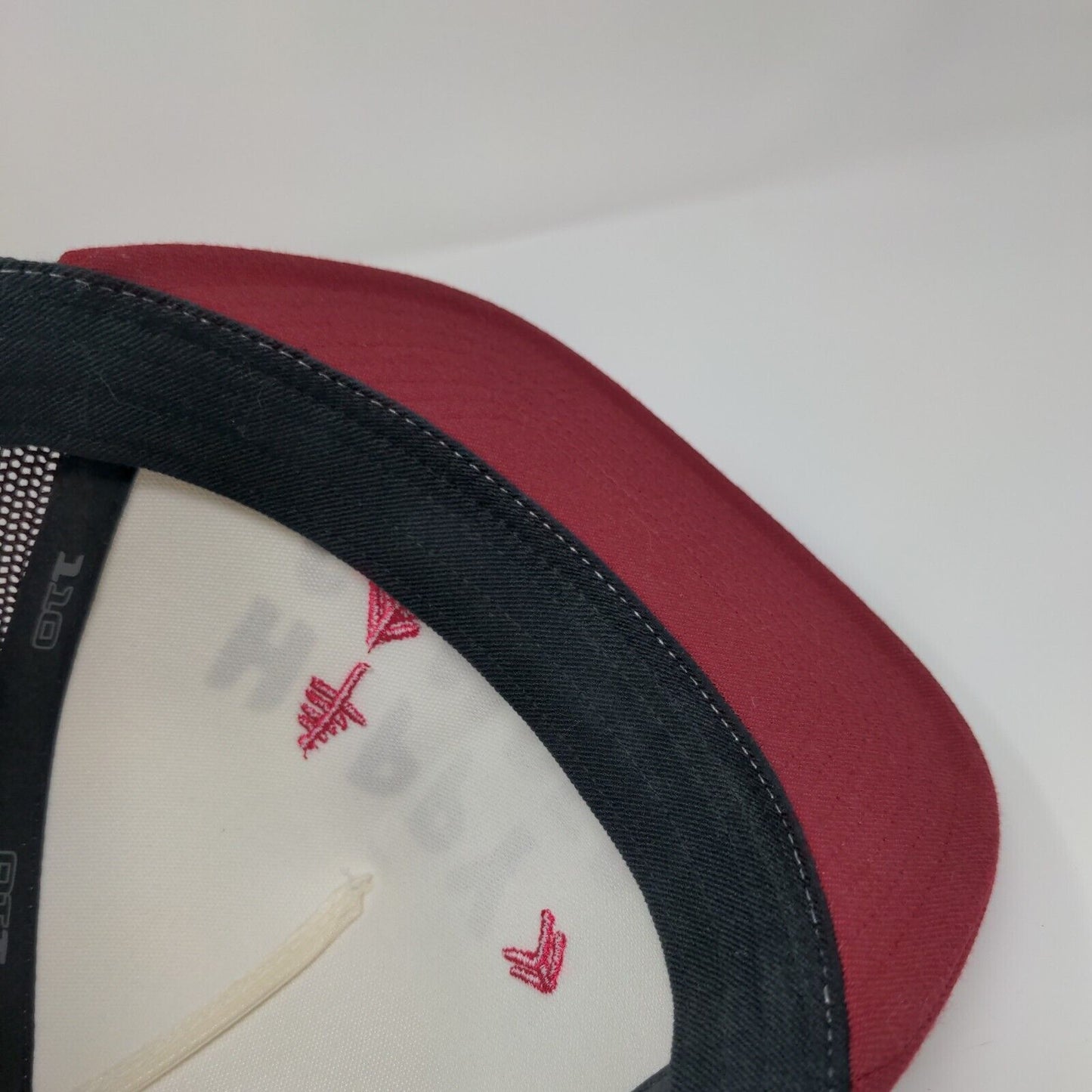 Happy Camper Snapback Trucker Hat Red OSFA Mesh Back Outdoor Research