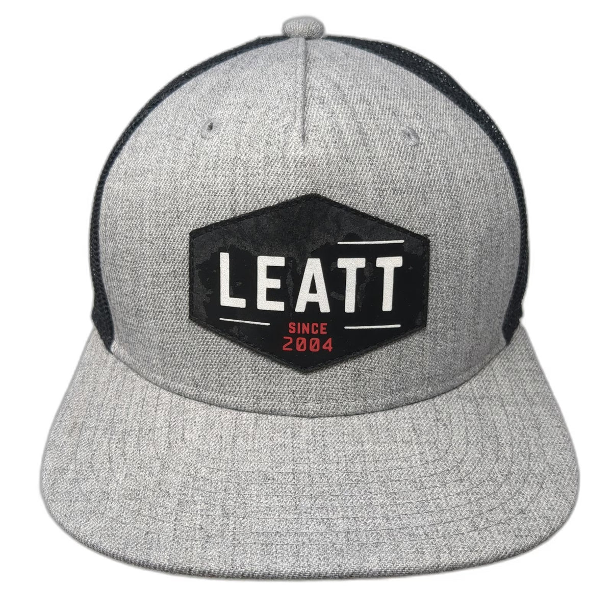 Leatt Trucker Hat Gray Black One Size Mesh Back Snapback Motocross Patch Logo