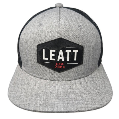 Leatt Trucker Hat Gray Black One Size Mesh Back Snapback Motocross Patch Logo