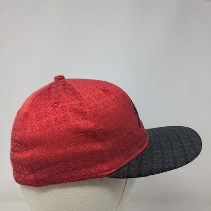 Nike Air Jordan Boy's Fitted Hat Red Embroidered 23 Jumpman Logo All Over Print