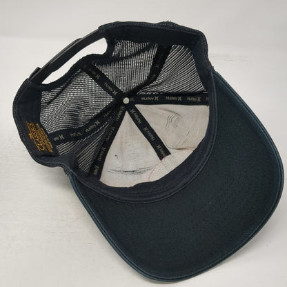 Hurley Trucker Hat Black Red White Blue One Size American Flag Patch Snapback