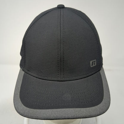 Russell Baseball Cap Black XL Performance Hat Curved Brim Gray Contrast Piping