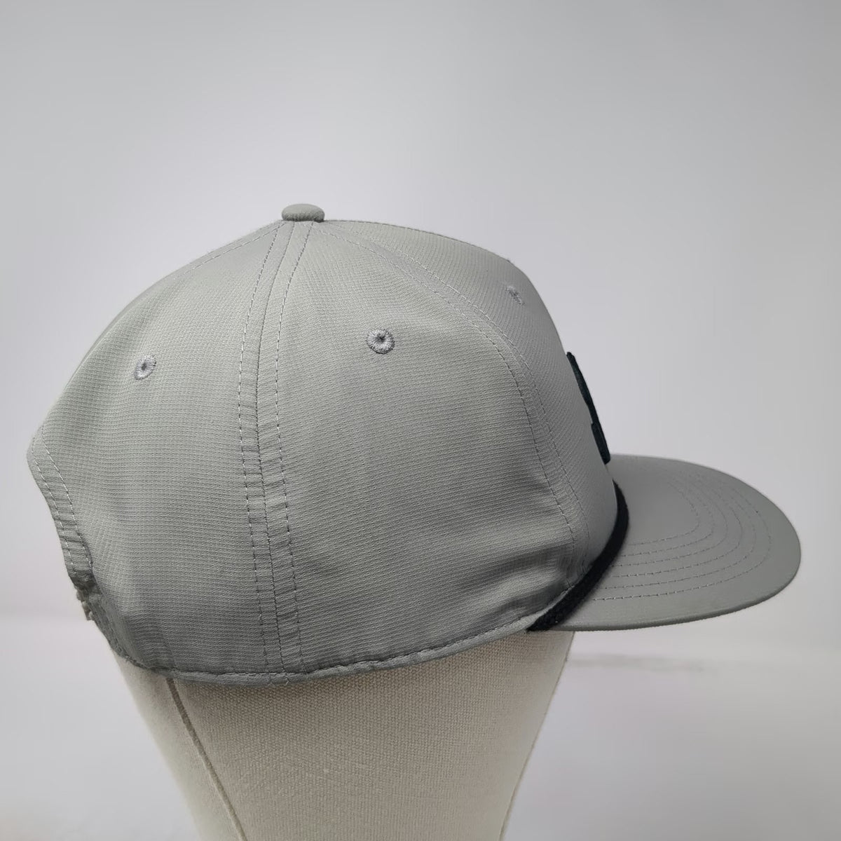 Cap America 5 Panel Gray One Size Hat Jacks Classic Embroidery Black Rope