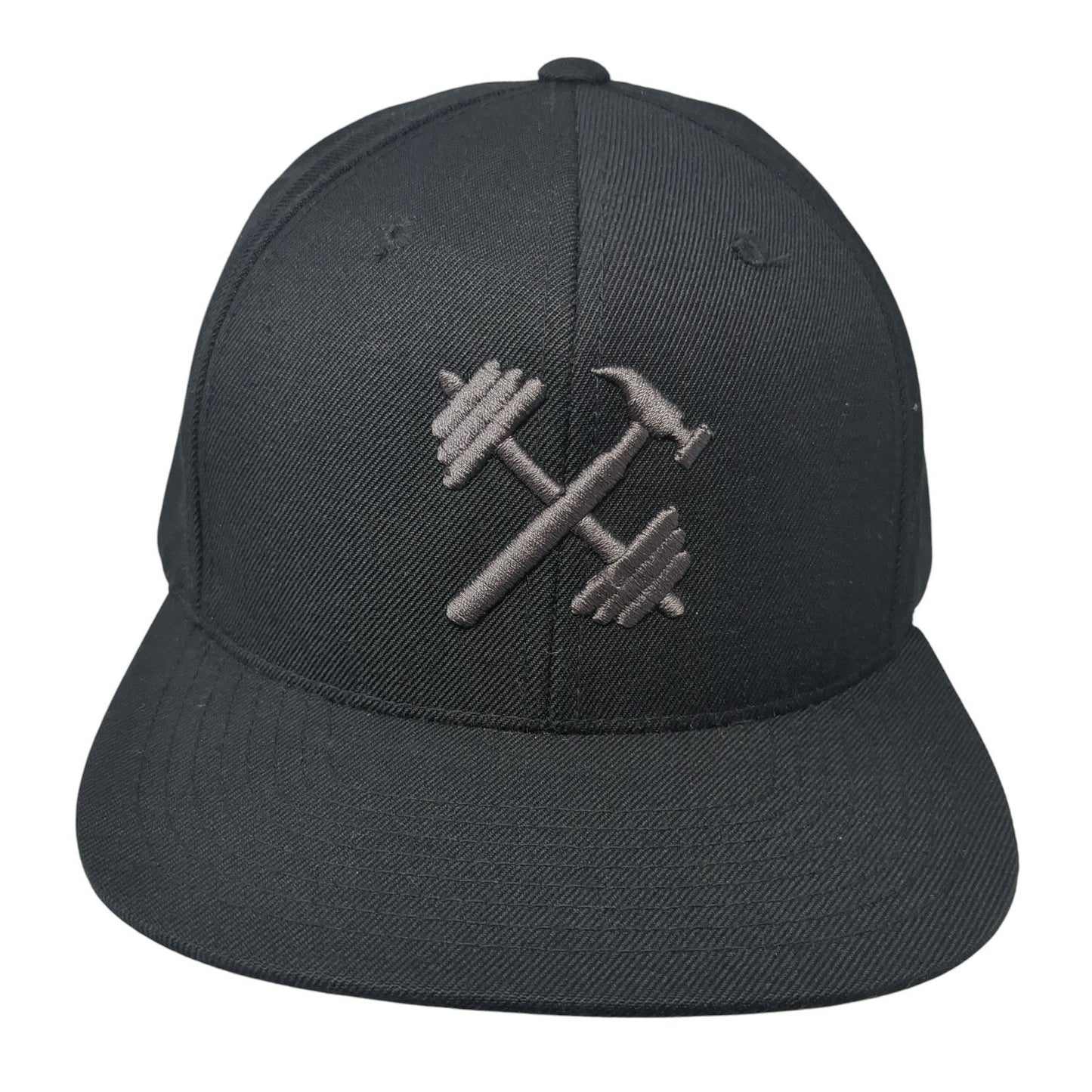 The Classics Yupoong Snapback Hat Black One Size Embroidered Logo
