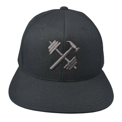 The Classics Yupoong Snapback Hat Black One Size Embroidered Logo