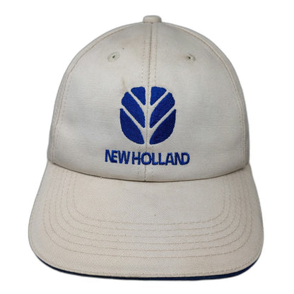K-Products New Holland Baseball Cap Beige One Size USA Canada Flags Farming Hat