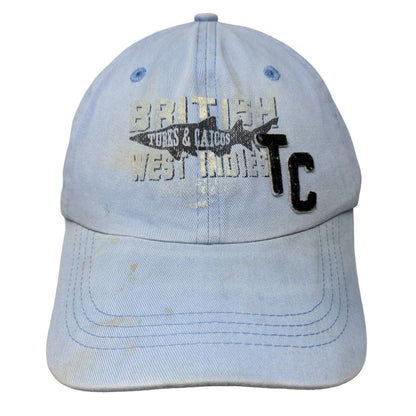 British West Indies Turks & Caicos Slideback Hat Blue One Size 6 Panel