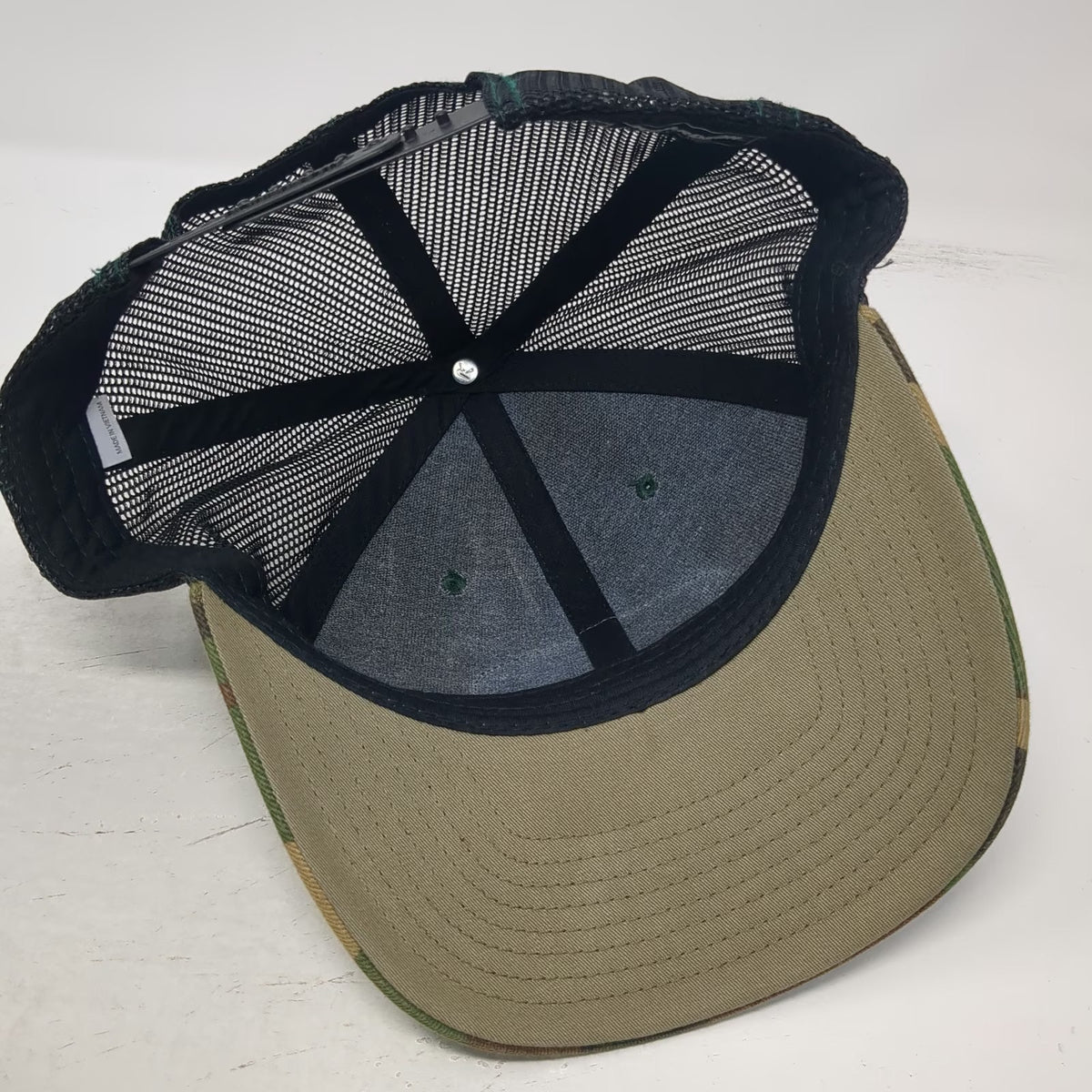 Richardson Trucker Hat Green Camo One Size Donnelley Sports Mesh Back Snapback