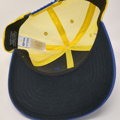 Corona Trucker Hat Blue Yellow One Size Mesh Snapback Beach Sunset Palm Tree