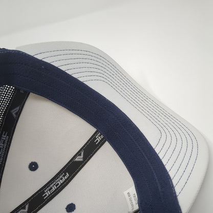 Pacific Headwear Fitted Trucker Hat Blue 6 7/8-7 3/8 Mesh Back 6 Panel Blank