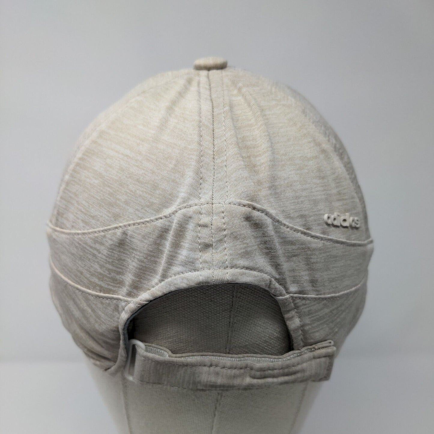 Adidas 3 Stripes Strapback Hat Tan OSFA Adjustable Climalite 6 Panel