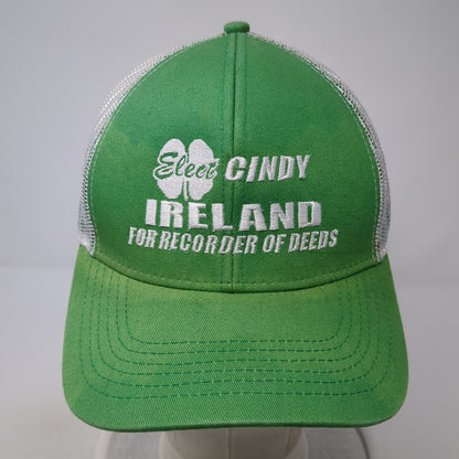 Elect Cindy Ireland For Recorder Of Deeds Trucker Hat Green One Size Outdoor Cap