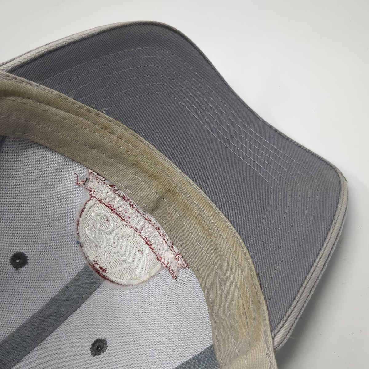 Crown Baseball Cap Gray Red White OSFM Mesh Back USA Flag Berry Machinery hat
