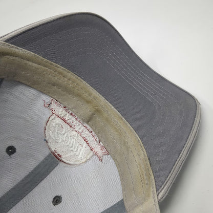 Crown Baseball Cap Gray Red White OSFM Mesh Back USA Flag Berry Machinery hat