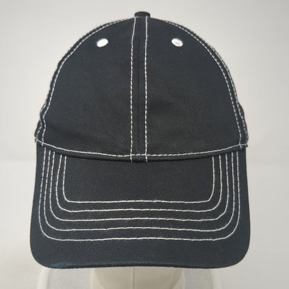 Unbranded Strapback Hat Black One Size Adjustable Solid Cotton Blank