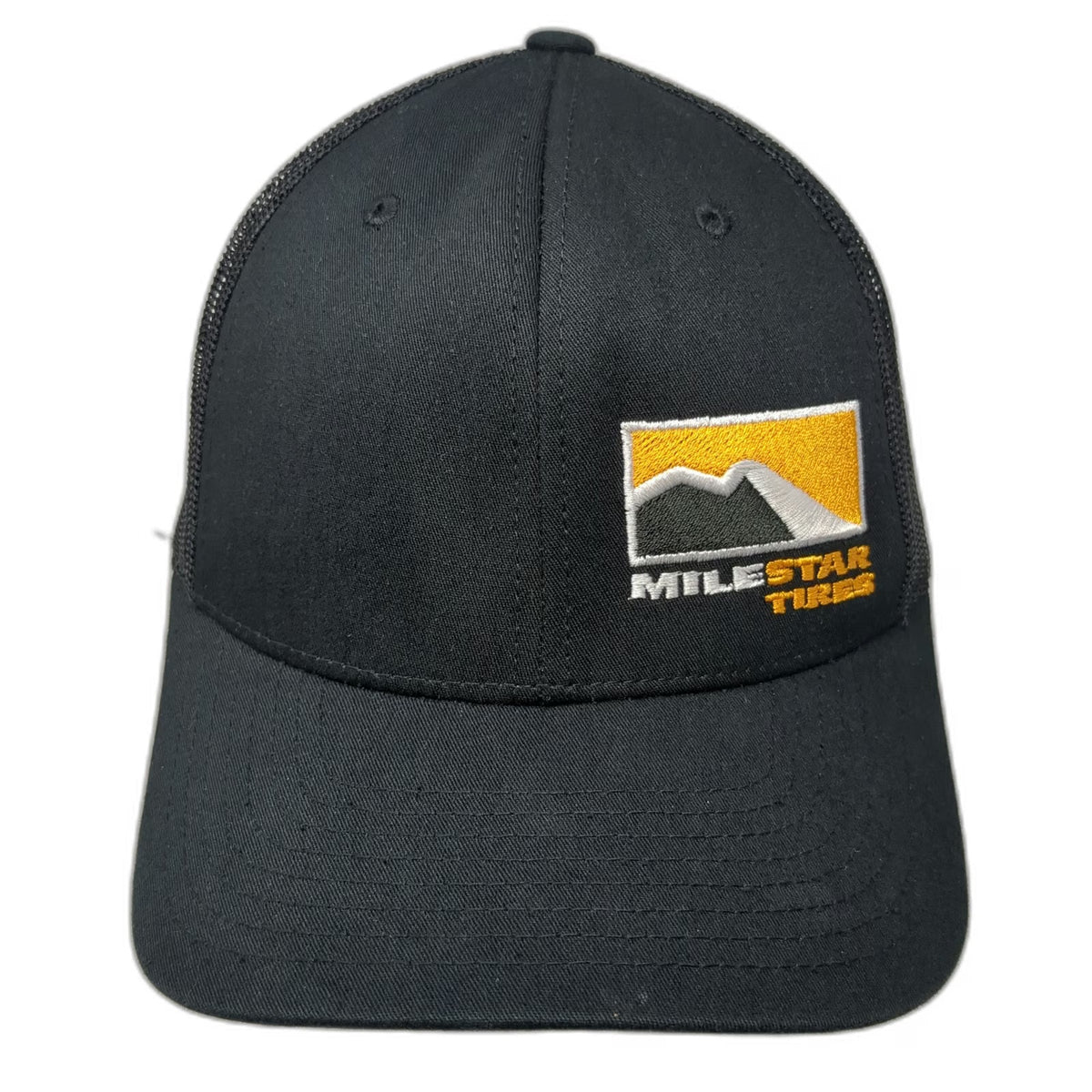Yupoong Trucker Hat Black One Size Mesh Snapback Milestar Tires Logo Adjustable