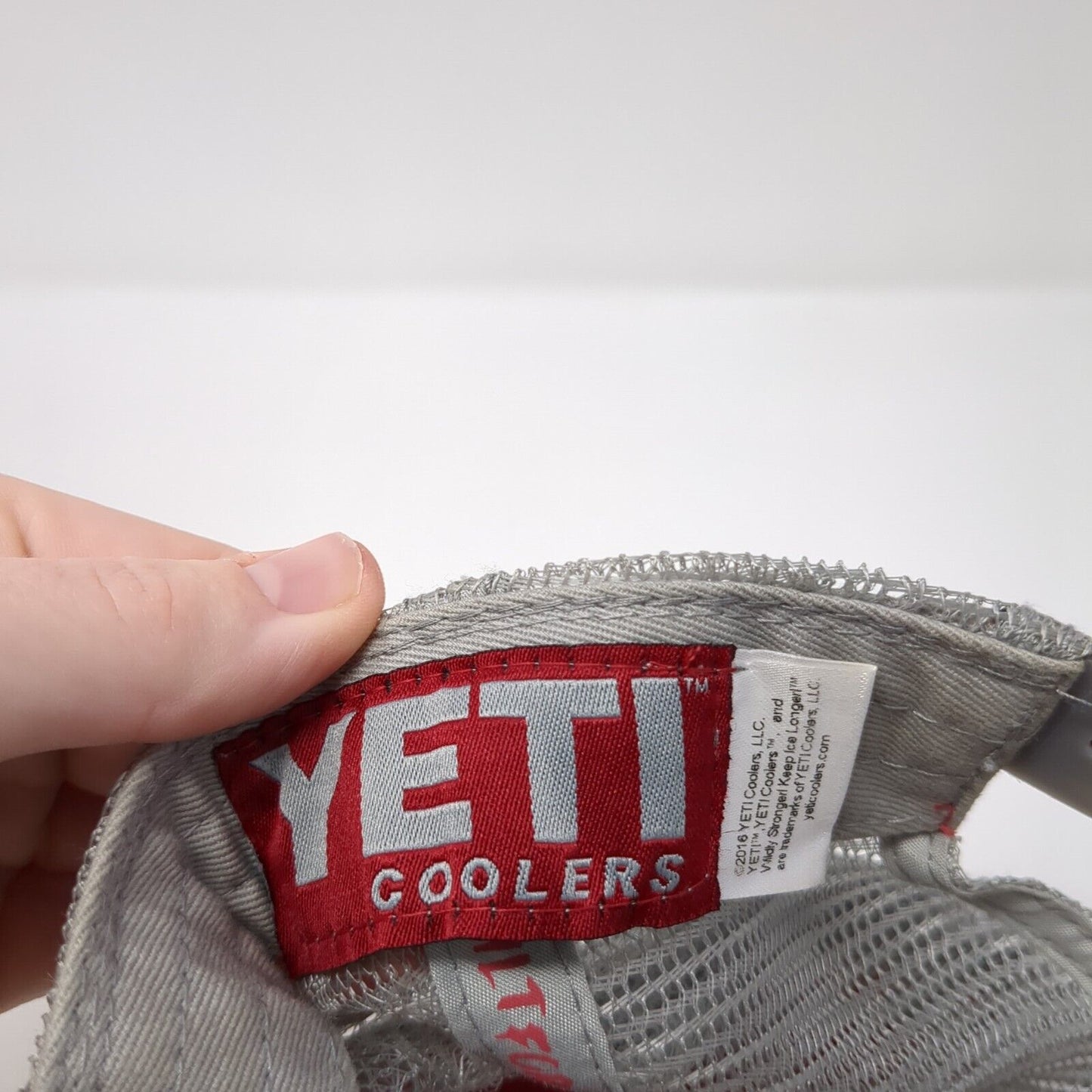 YETI Coolers Snapback Mesh Back Trucker Hat Gray One Size Embroidered