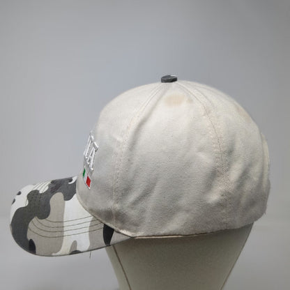 Beige Italia Baseball Cap One Size Camo Bill Strapback Hat Italy Flag Embroidery