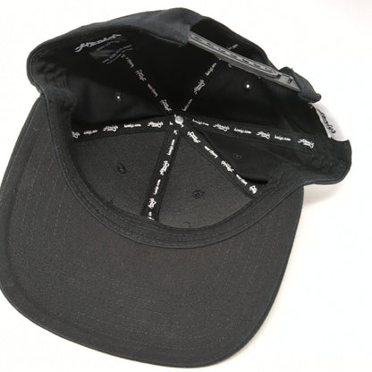 Honig's Leather Patch Snapback Hat Black One Size Adjustable 6 Panel
