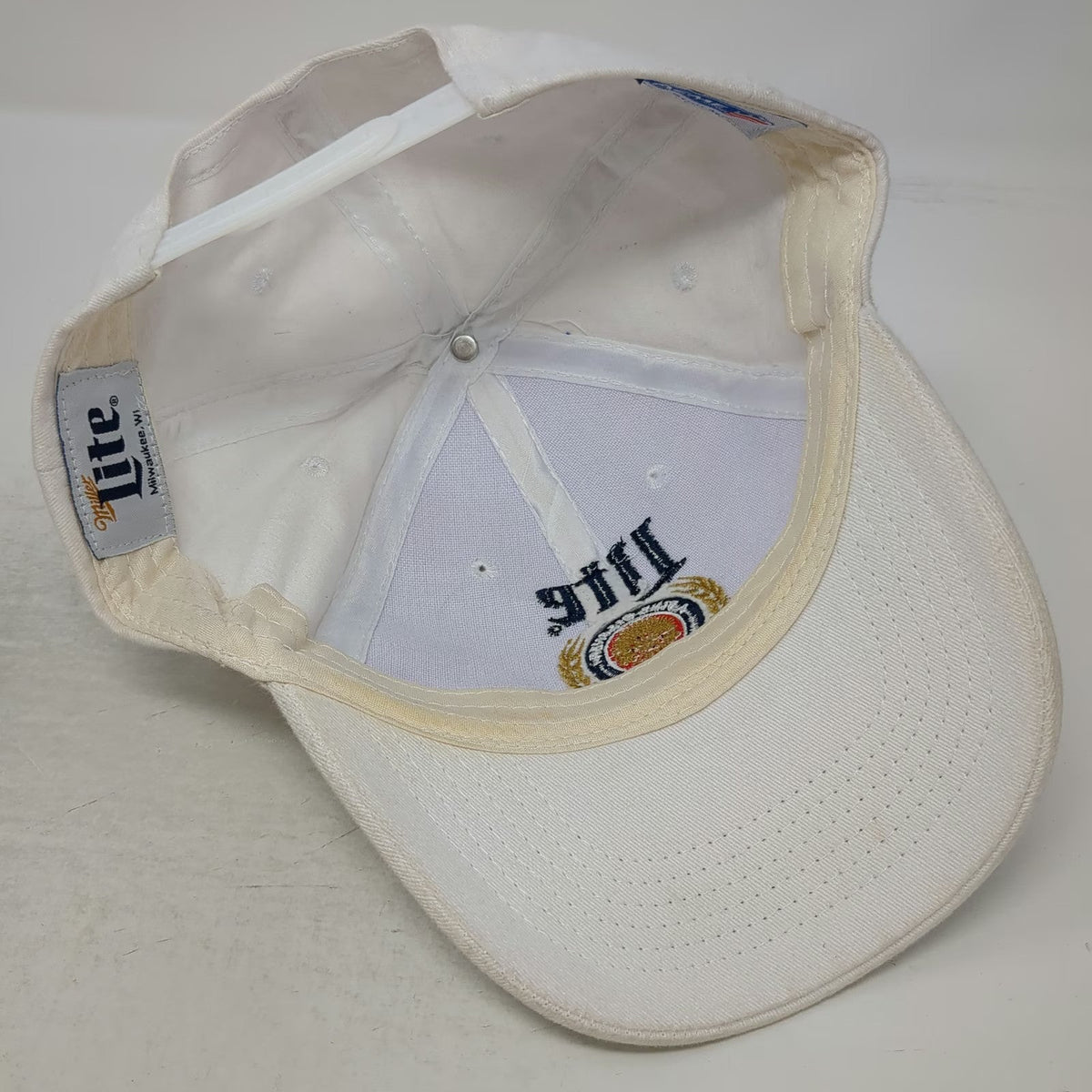 ACME Miller Lite Beer Logo Baseball Cap White One Size Snapback Fine Pilsner Hat