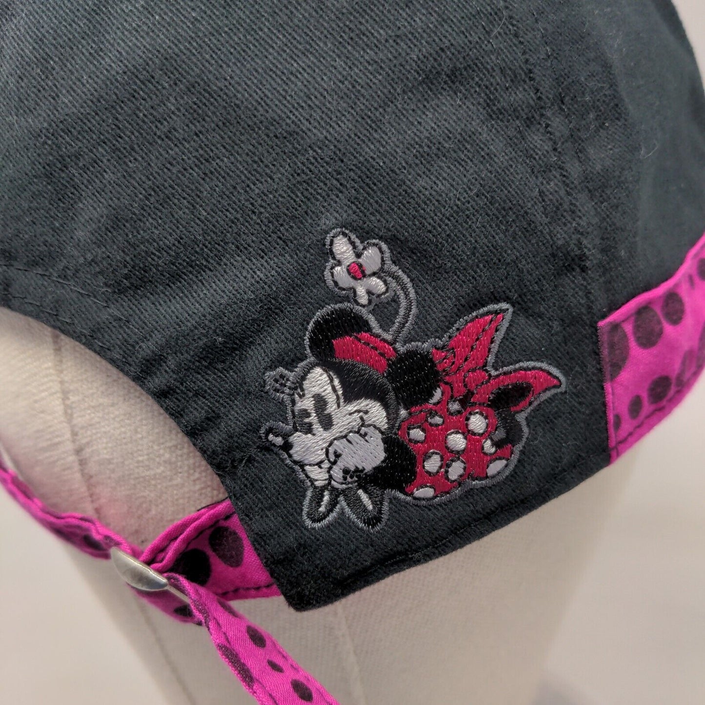 Disney Minnie Mouse Bling Slideback Hat Black Adult Short Brim