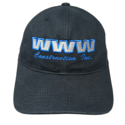 Yupoong Baseball Cap Blue One Size WWW Construction Inc Logo Strapback Work Hat
