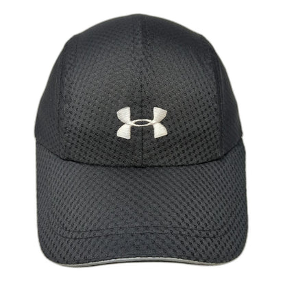 Under Armour Baseball Cap Black One Size Reflective Running Strapback Mesh Hat