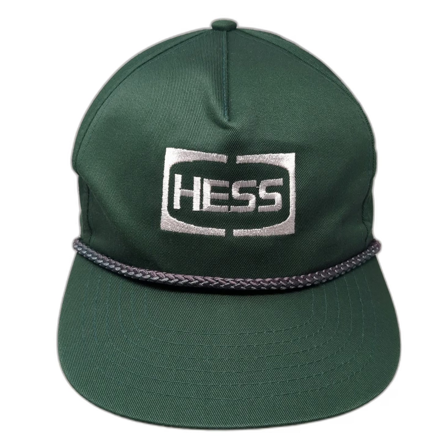 The Sportsman 5 Panel Green Hat One Size Hess Gas Station Logo Rope Snapback