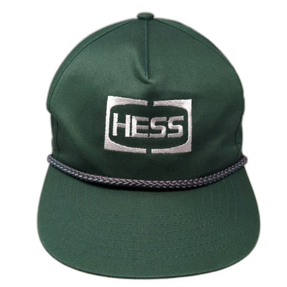 The Sportsman 5 Panel Green Hat One Size Hess Gas Station Logo Rope Snapback