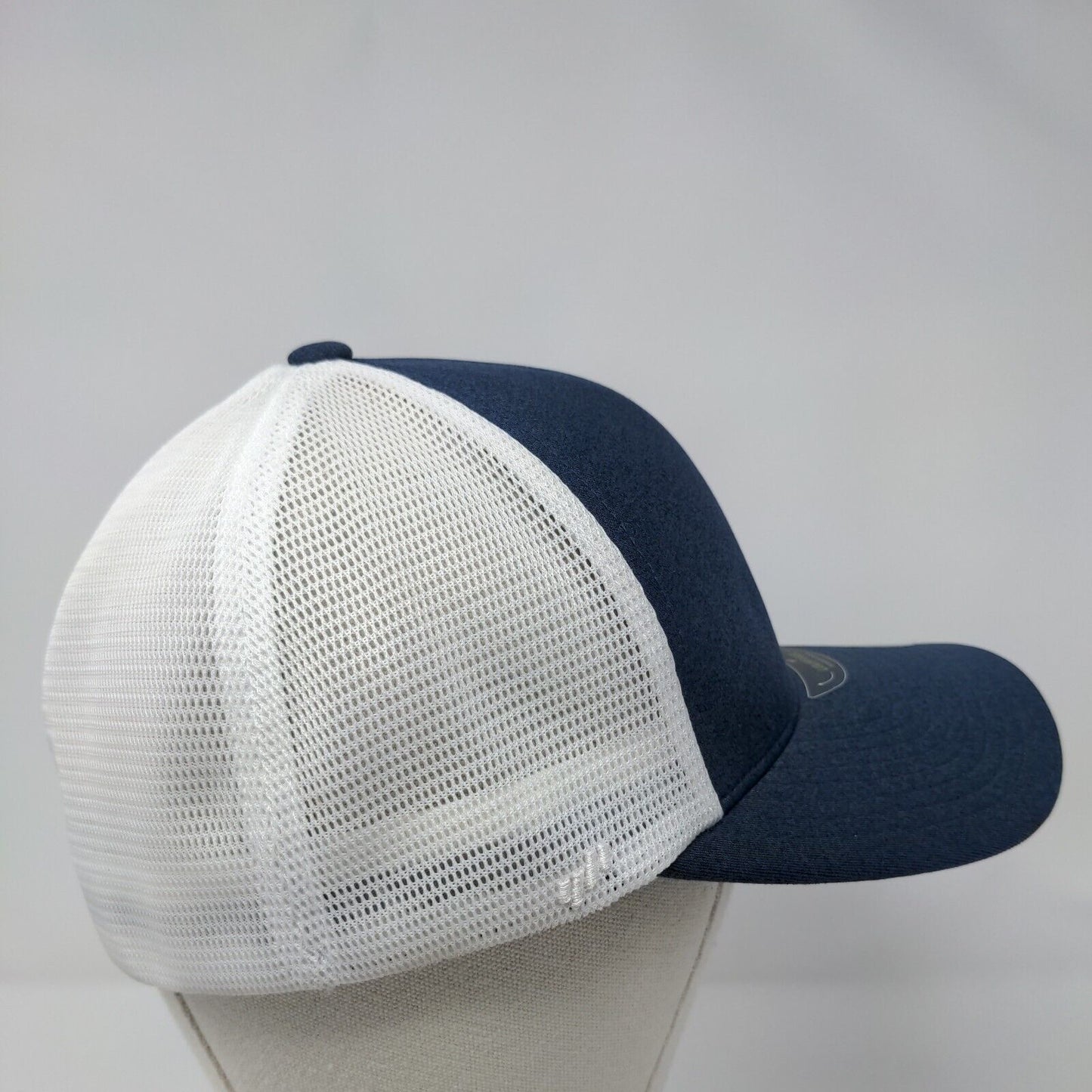 VR Valley Roofing Fitted Trucker Hat Blue L/XL Flexfit Mesh Back Yupoong