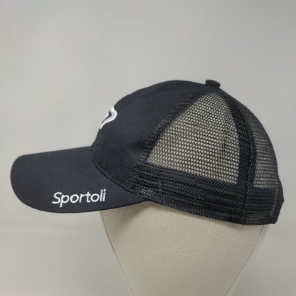 Sportoli Boy's Snapback Mesh Back Hat Black Adjustable Embroidered Logo