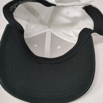 Callaway Baseball Cap White One Size Side Logo Curved Brim Contrast Stitch Hat