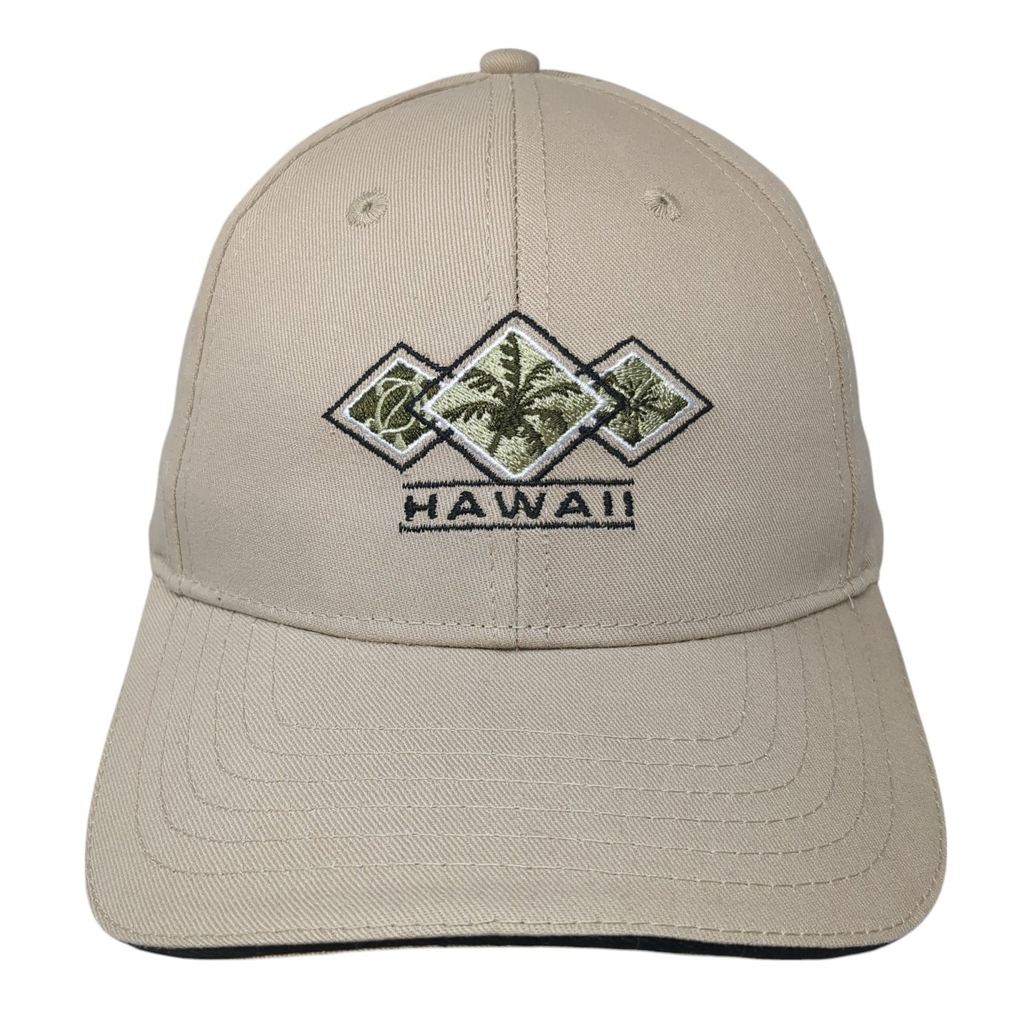 Hawaii Strapback Baseball Cap Brown One Size Adjustable Embroidered 6 Panel