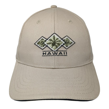 Hawaii Strapback Baseball Cap Brown One Size Adjustable Embroidered 6 Panel