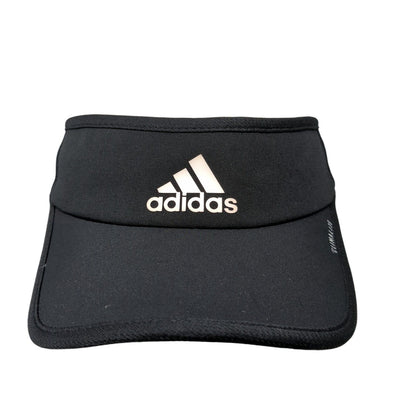 Adidas Climalite Strapback Sun Visor Hat Black OSFA Adjustable 3 Stripes