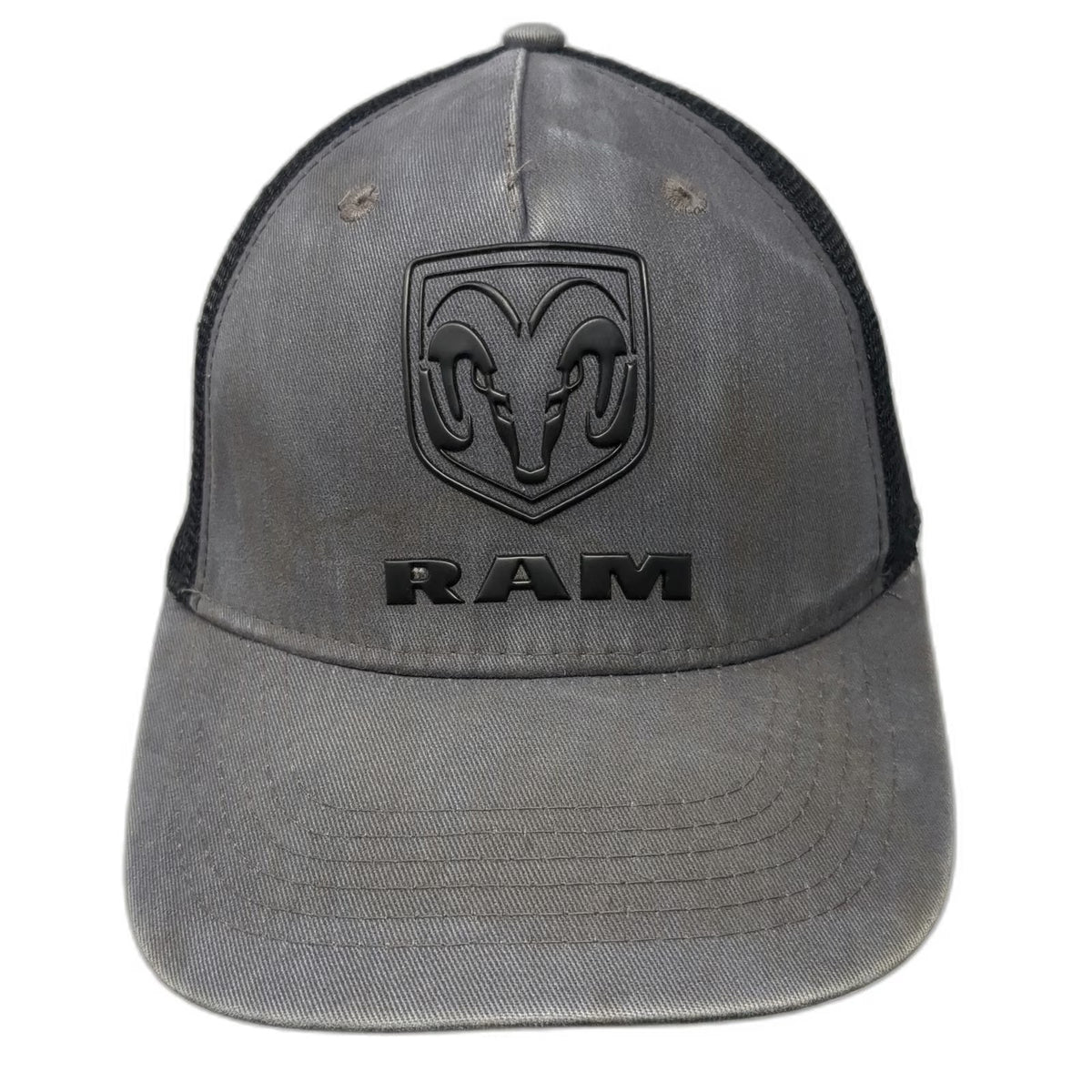 Outdoor Cap RAM Logo Gray Trucker Hat One Size Snapback Mesh Back Curved Brim