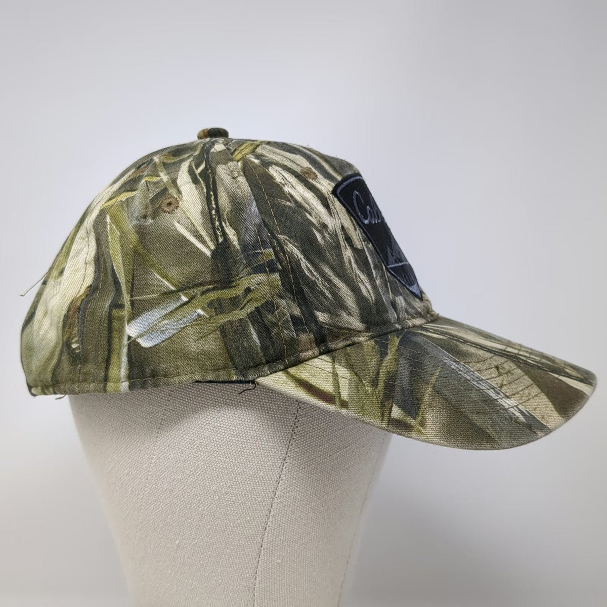 Cabelas Snapback Hat Green Camo One Size Mountain Patch Adjustable Fishing