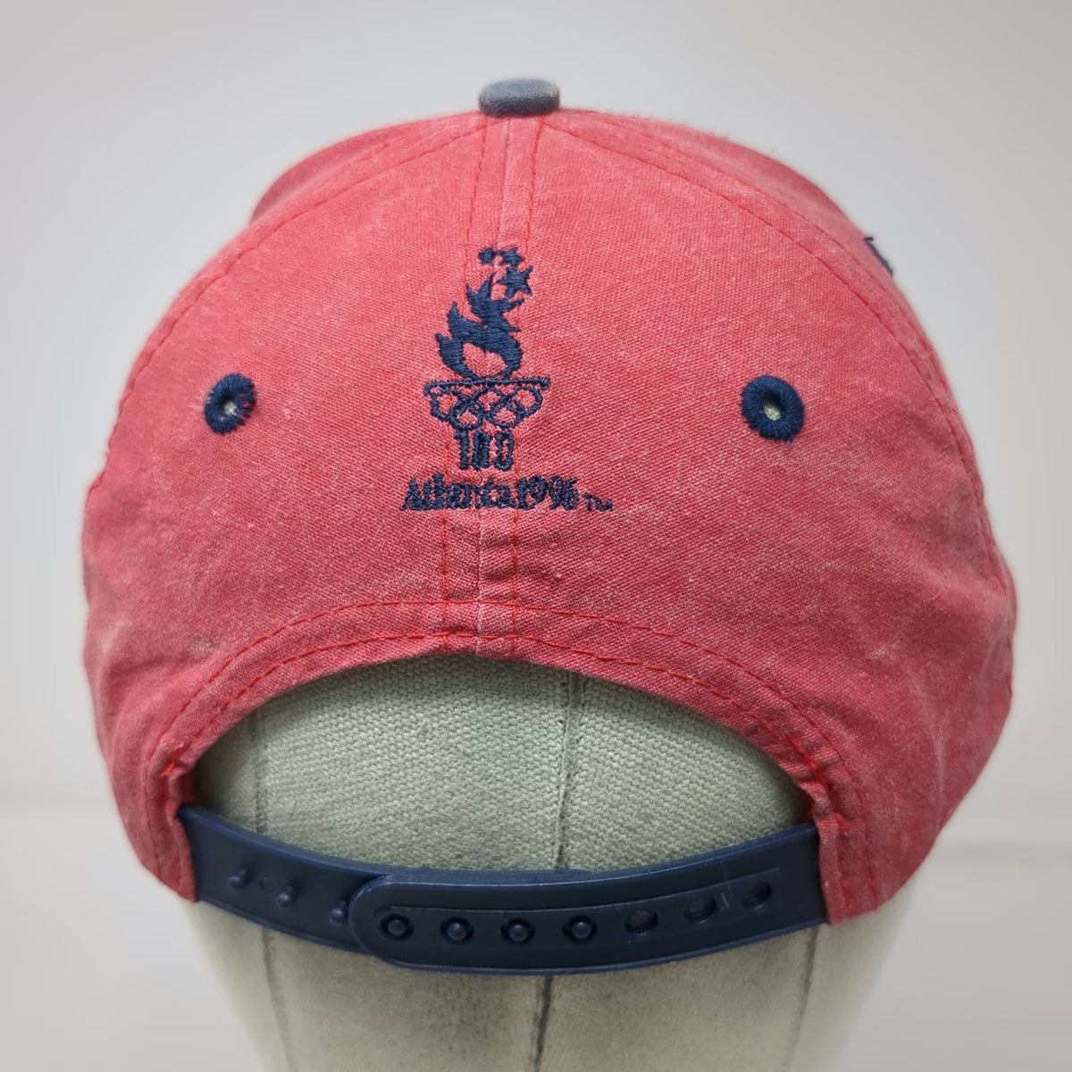 Logo 7 Snapback Hat Red Blue Atlanta 1996 Olympic Games 100 Embroidery Vintage